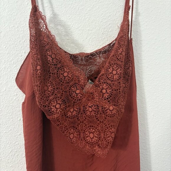 Free People Gigi Slip Dress with Bralette Rosewood Size Medium Midi Flowy - Picture 10 of 10